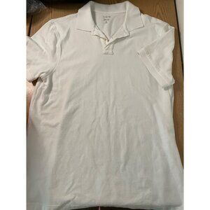Mens J Crew Pique Polo Shirt Slim Fit White size XL